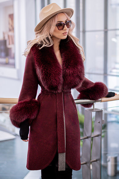 palton bordo lana alpaca