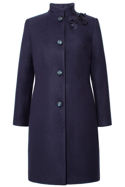 Palton din stofa cu lana bleumarin