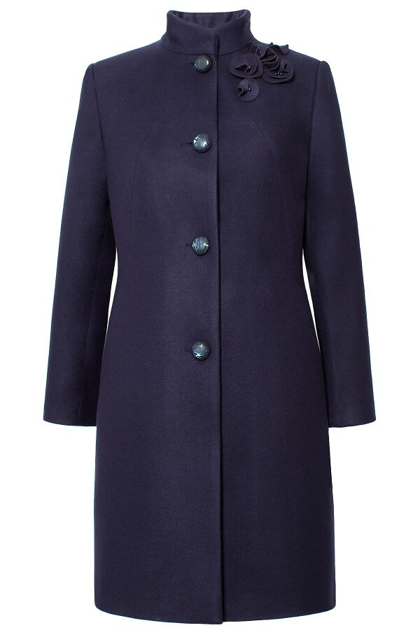 Palton din stofa cu lana bleumarin