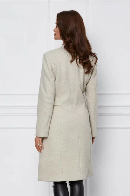 palton dama din lana bej elegant