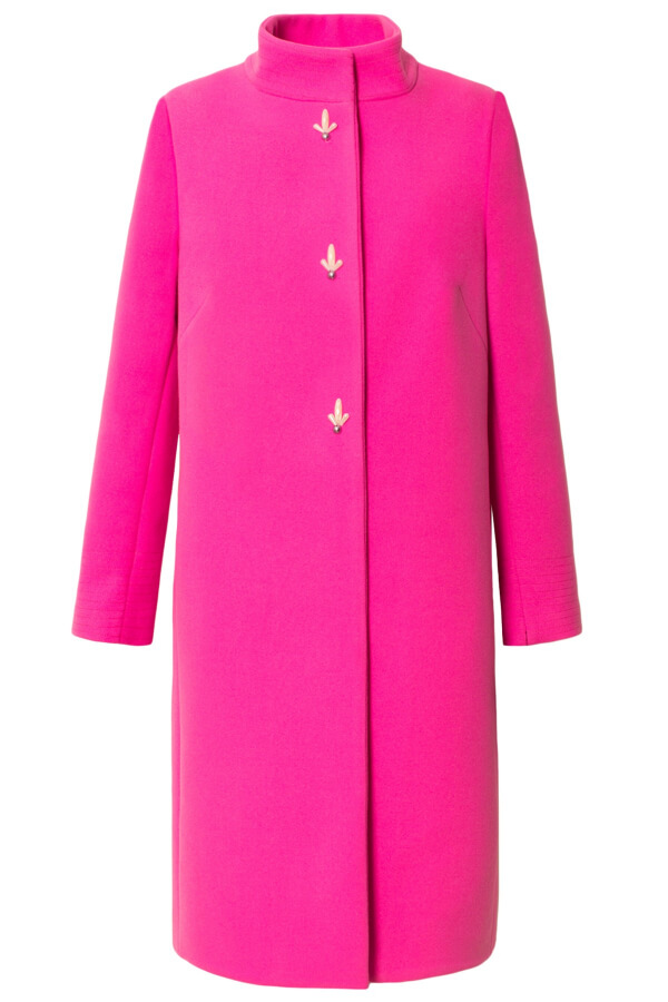 palton dama din stofa roz calduros