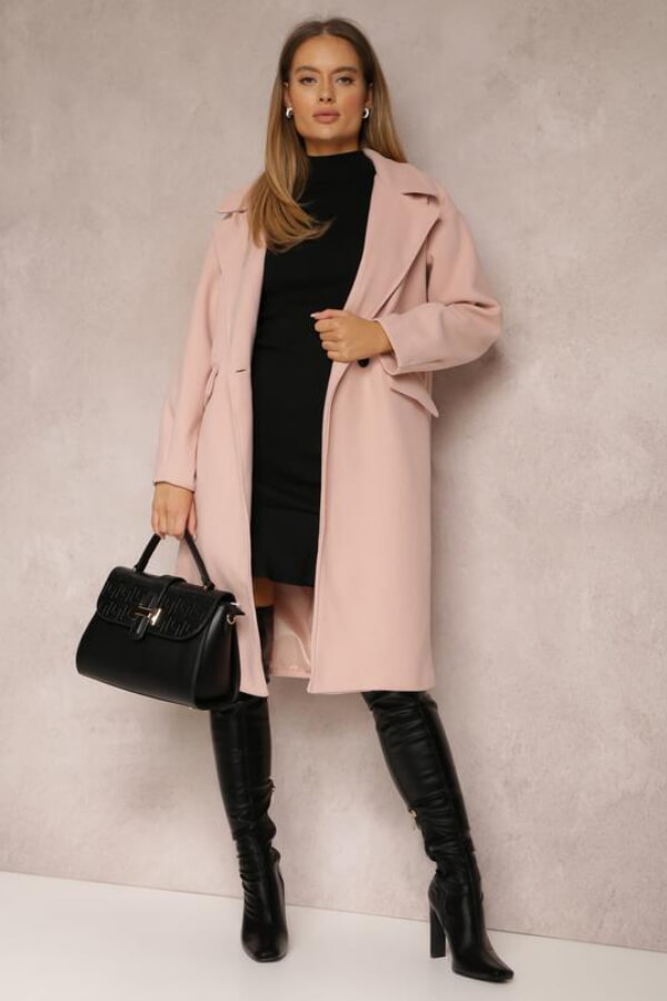 palton dama roz deschis ieftin