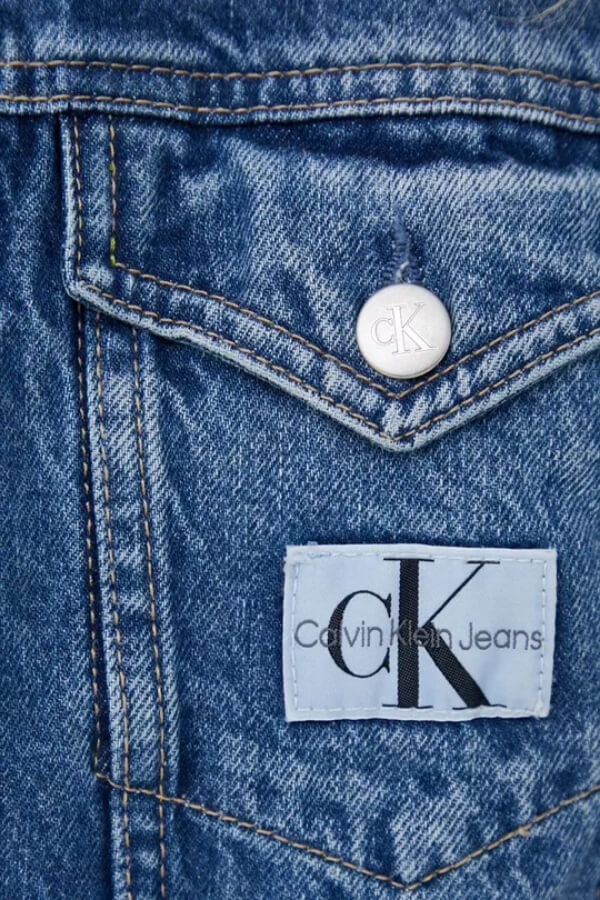 geaca jeans femei Calvin Klein Jeans cu nasturi