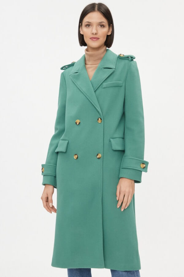 palton verde cu doua randuri de nasturi elegant regular fit palton verde cu doua randuri de nasturi elegant regular fit