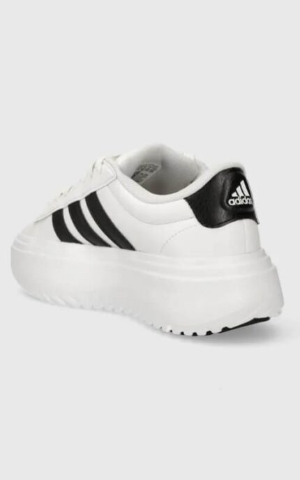 pantofi sport din piele Adidas GRAND COURT alb cu platforma si talpa din spumă
