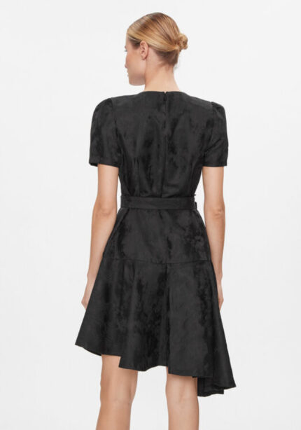 rochie din satin asimetrica neagra DKNY