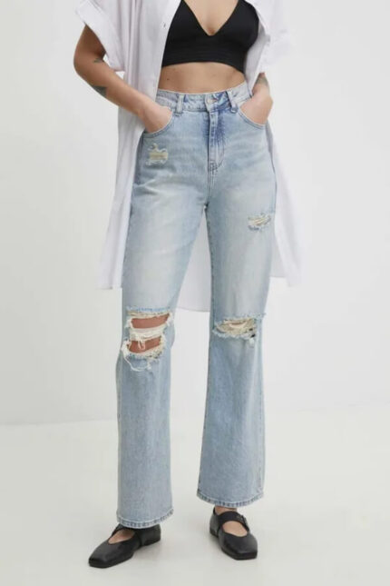 jeansi Answear femei high waist cu fason flared cu talia inalta