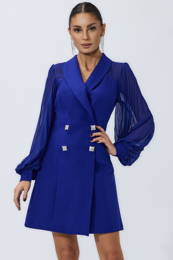 rochie de ocazie albastra tip sacou rochie de ocazie albastra tip sacou