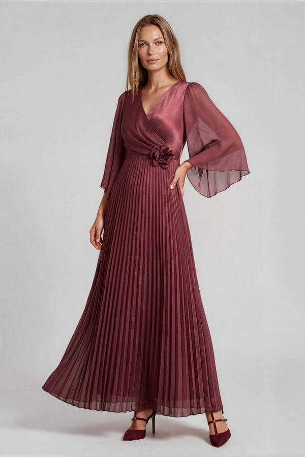 rochie din voal cu fusta plisata si floare 3d rochie din voal cu fusta plisata si floare 3d