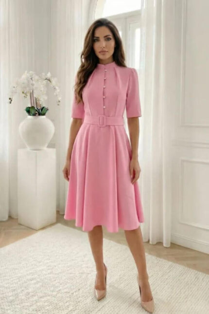 rochie roz birou ieftina