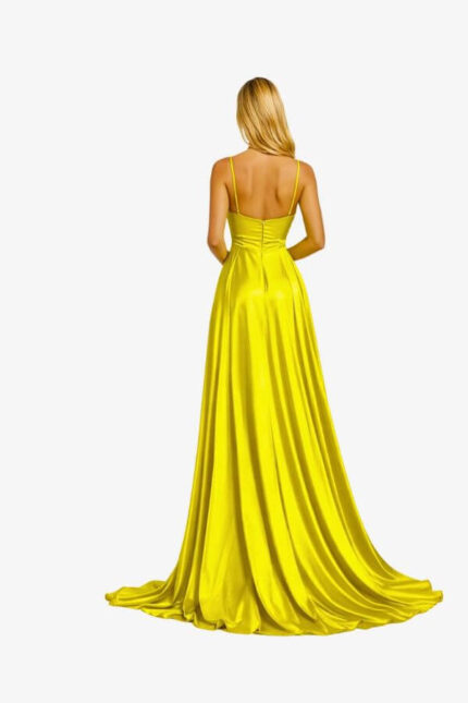 rochie pentru nunta verde fistic material satinat