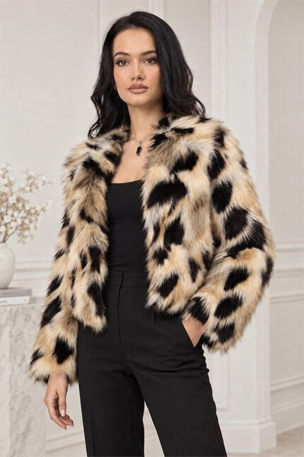 cojoc pufos animal print
