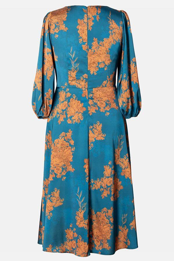 rochie midi satin albastru turcoaz rochie midi satin albastru turcoaz