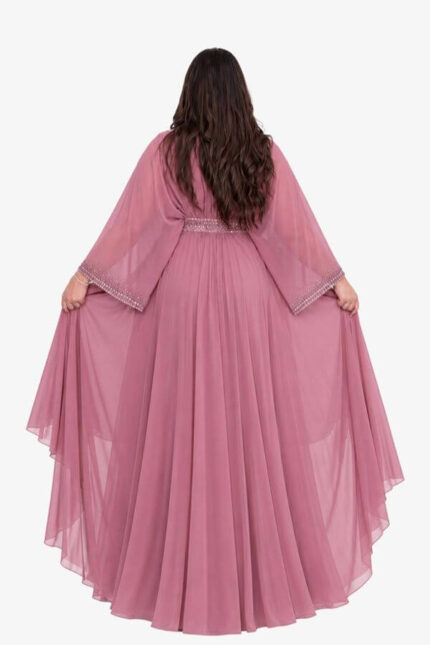 rochie de ocazie roz prafuit voal marimi mari