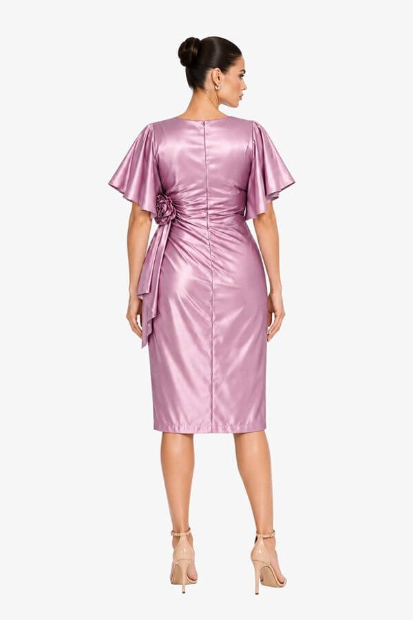 rochie de cununie plus size roz cu floare rochie de cununie plus size roz cu floare