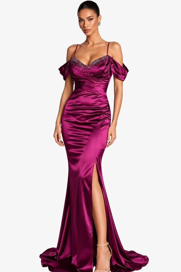 rochie eleganta sirena mov cu fanta rochie eleganta sirena mov cu fanta